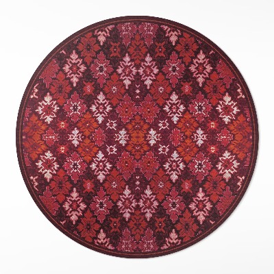 Tapis rond en vinyle Damier végétal décoratif