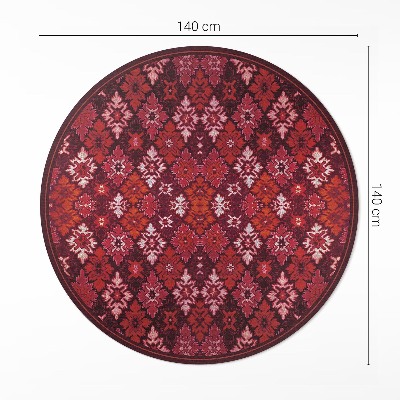Tapis rond en vinyle Damier végétal décoratif