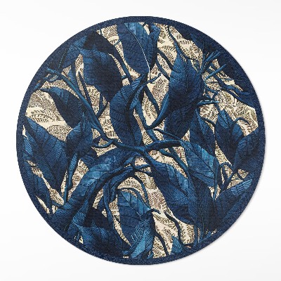 Tapis vinyle Motif de feuilles de bleuet bleu
