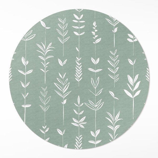 Tapis rond en vinyle Petites plantes bohèmes aux feuilles délicates