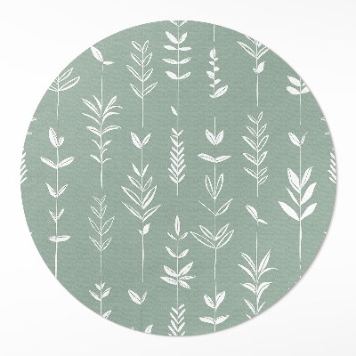 Tapis rond en vinyle Petites plantes bohèmes aux feuilles délicates