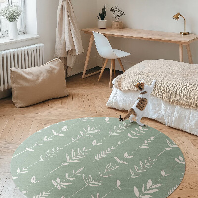 Tapis rond en vinyle Petites plantes bohèmes aux feuilles délicates