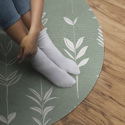 Tapis rond en vinyle Petites plantes bohèmes aux feuilles délicates