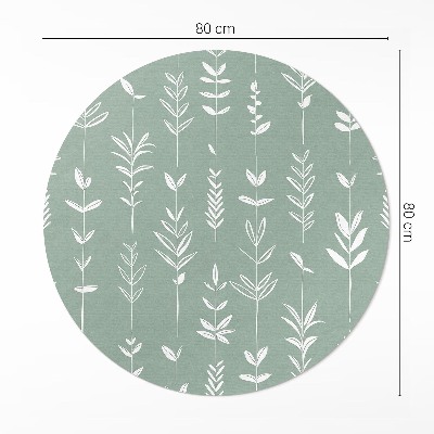 Tapis rond en vinyle Petites plantes bohèmes aux feuilles délicates