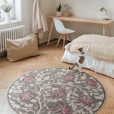 Tapis rond en vinyle Peinture florale vintage délicate