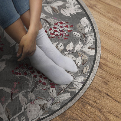 Tapis rond en vinyle Peinture florale vintage délicate