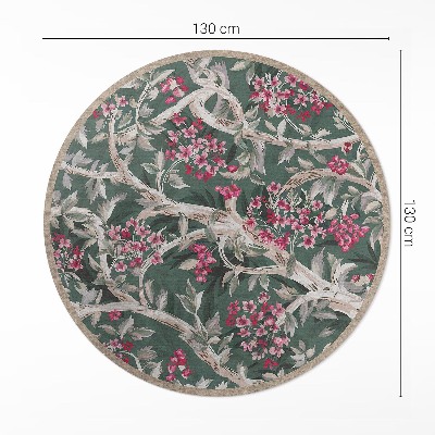 Tapis vinyle Branches avec feuilles et fleurs vintage
