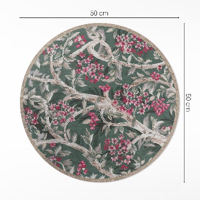 Tapis vinyle Branches avec feuilles et fleurs vintage
