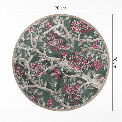 Tapis vinyle Branches avec feuilles et fleurs vintage
