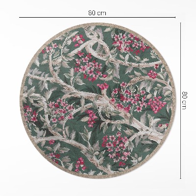 Tapis vinyle Branches avec feuilles et fleurs vintage