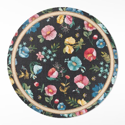 Tapis vinyle Champ de fleurs colorées délicates, prairie vintage