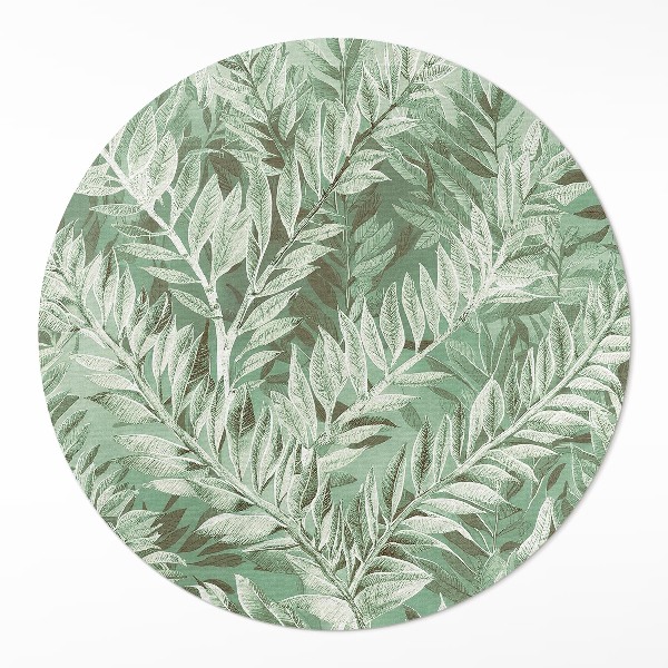 Tapis rond en vinyle Végétation vintage bohème luxuriante