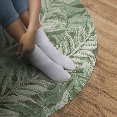 Tapis rond en vinyle Végétation vintage bohème luxuriante