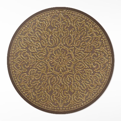 Tapis rond en vinyle Broderie décorative graphique à motifs géométriques