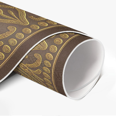 Tapis rond en vinyle Broderie décorative graphique à motifs géométriques