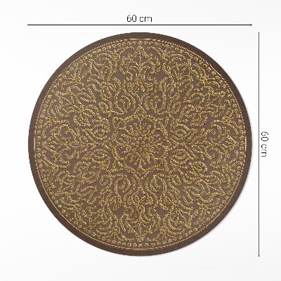 Tapis rond en vinyle Broderie décorative graphique à motifs géométriques