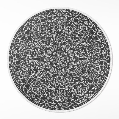 Tapis rond en vinyle Mandala arabesque géométrique oriental
