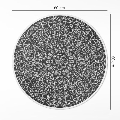 Tapis rond en vinyle Mandala arabesque géométrique oriental