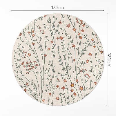 Tapis rond en vinyle Petites fleurs sauvages bohème prairie délicate