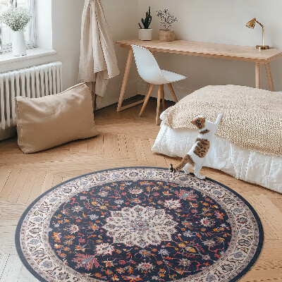 Tapis rond en vinyle Motif décoratif vintage dans un style ancien