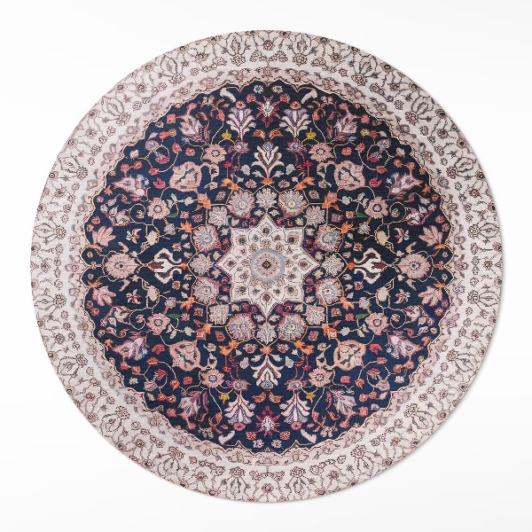 Tapis rond en vinyle Motif de mandala vintage orné dans un style ancien