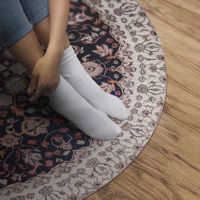 Tapis rond en vinyle Motif de mandala vintage orné dans un style ancien