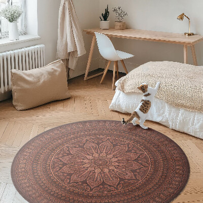 Tapis rond en vinyle Motif décoratif bohème mandala oriental