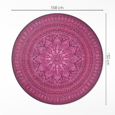Tapis vinyle Mandala décoratif avec une fleur, motif bohème