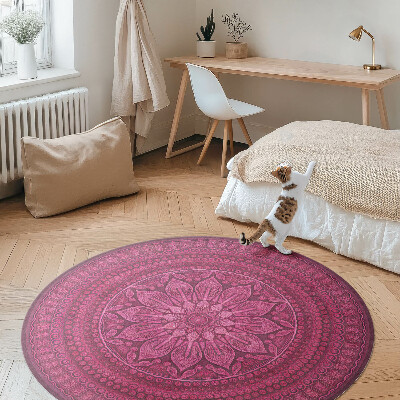 Tapis vinyle Mandala décoratif avec une fleur, motif bohème