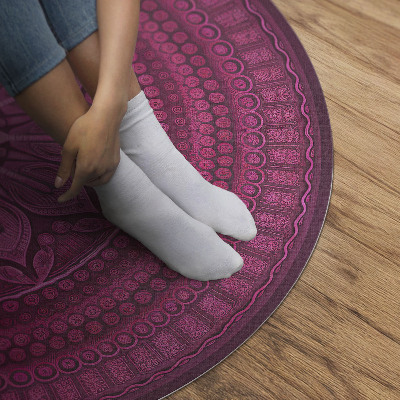 Tapis vinyle Mandala décoratif avec une fleur, motif bohème