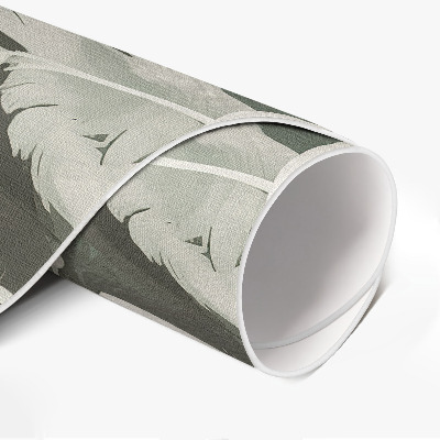 Tapis rond en vinyle Feuilles délicates et lumineuses, végétation vintage