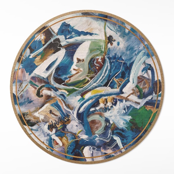 Tapis rond en vinyle Abstraction picturale, expression, traces de peinture