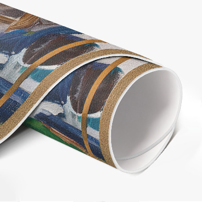 Tapis rond en vinyle Abstraction picturale, expression, traces de peinture