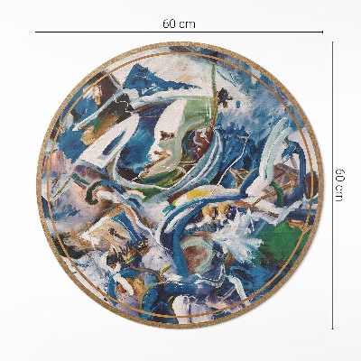 Tapis rond en vinyle Abstraction picturale, expression, traces de peinture