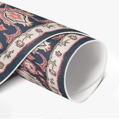 Tapis rond en vinyle Motif turc vintage décoratif foncé