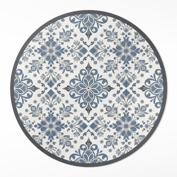 Tapis rond en vinyle Ornements décoratifs, motifs végétaux vintage