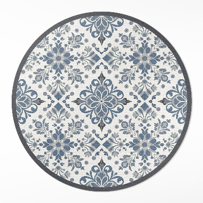 Tapis rond en vinyle Ornements décoratifs, motifs végétaux vintage