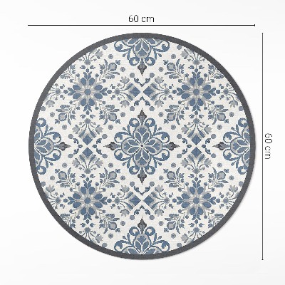 Tapis rond en vinyle Ornements décoratifs, motifs végétaux vintage