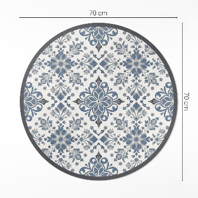 Tapis rond en vinyle Ornements décoratifs, motifs végétaux vintage