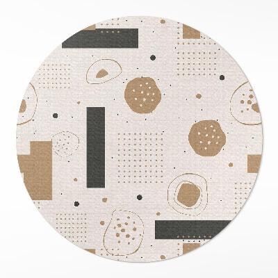 Tapis rond en vinyle Composition abstraite motif bohème artistique