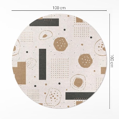Tapis rond en vinyle Composition abstraite motif bohème artistique