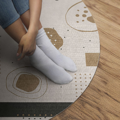 Tapis rond en vinyle Composition abstraite motif bohème artistique