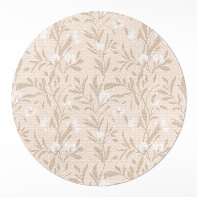 Tapis vinyle Un motif subtil de feuilles et de fleurs bohèmes délicates