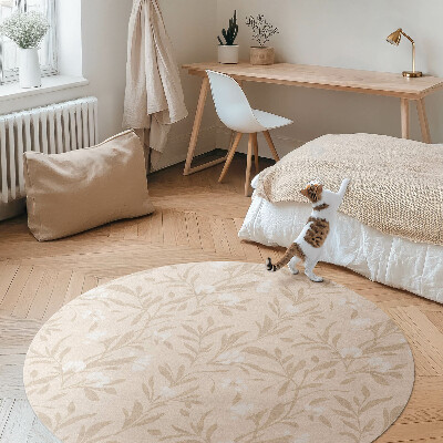 Tapis vinyle Un motif subtil de feuilles et de fleurs bohèmes délicates