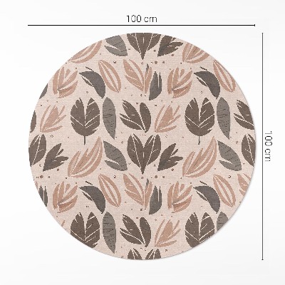 Tapis vinyle Illustration de feuille bohème dans un style délicat