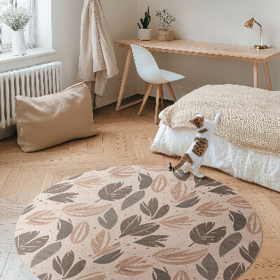 Tapis vinyle Illustration de feuille bohème dans un style délicat