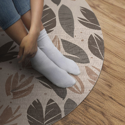 Tapis vinyle Illustration de feuille bohème dans un style délicat
