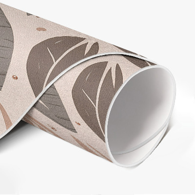 Tapis vinyle Illustration de feuille bohème dans un style délicat