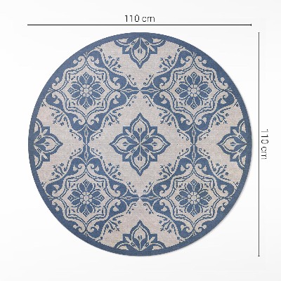 Tapis rond en vinyle Carreaux portugais au délicat motif vintage