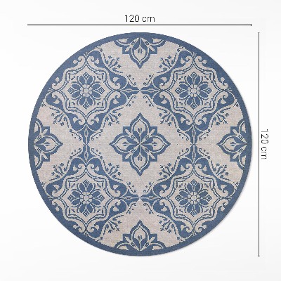 Tapis rond en vinyle Carreaux portugais au délicat motif vintage